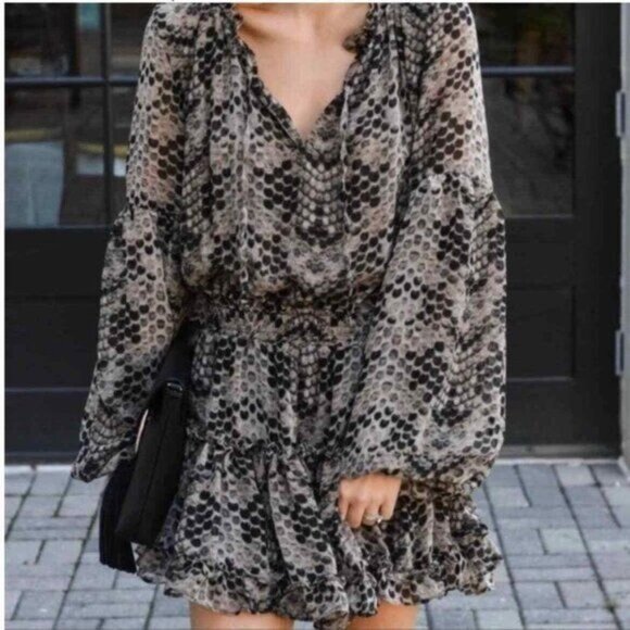 Buddy Love Zozo Python Snakeskin Print Mini Dress, Large - Picture 1 of 15